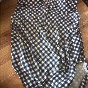 Checkered Blue and White Women's Top